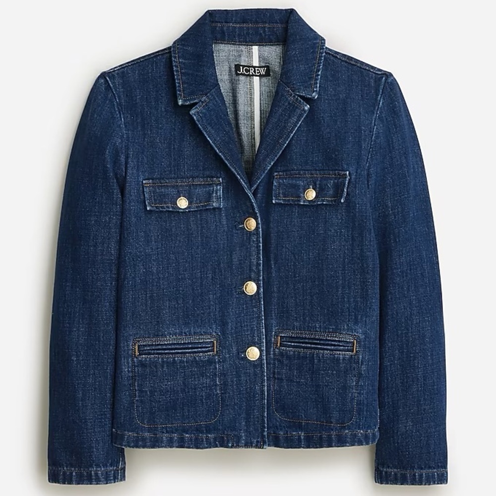 NWT J. Crew Denim Blazer Jacket Sz 14